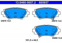 Brake Pad Set, disc brake 13.0460-5657.2 ATE