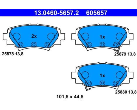 Brake Pad Set, disc brake 13.0460-5657.2 ATE