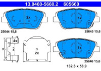 Brake Pad Set, disc brake 13.0460-5660.2 ATE