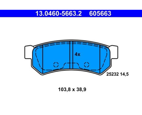 Brake Pad Set, disc brake 13.0460-5663.2 ATE, Image 2