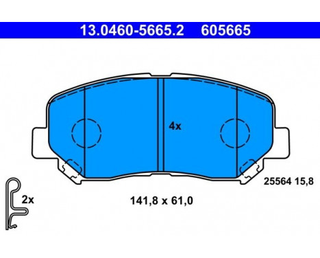 Brake Pad Set, disc brake 13.0460-5665.2 ATE, Image 2