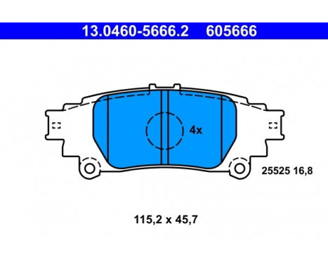 Brake Pad Set, disc brake 13.0460-5666.2 ATE, Image 2