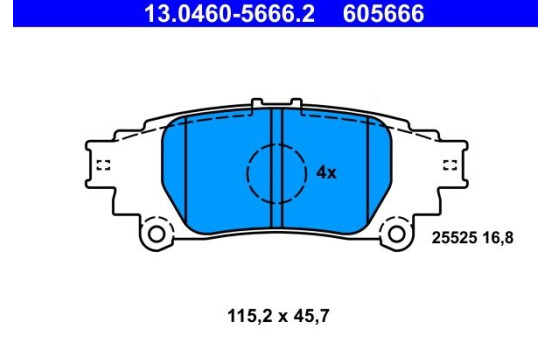 Brake Pad Set, disc brake 13.0460-5666.2 ATE, Image 2