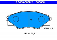 Brake Pad Set, disc brake 13.0460-5668.2 ATE