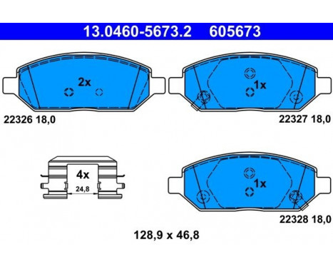 Brake Pad Set, disc brake 13.0460-5673.2 ATE