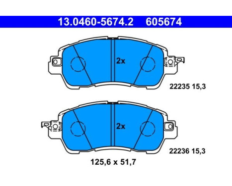 Brake Pad Set, disc brake 13.0460-5674.2 ATE, Image 2