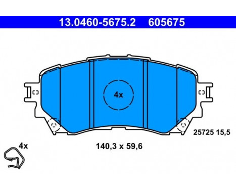 Brake Pad Set, disc brake 13.0460-5675.2 ATE