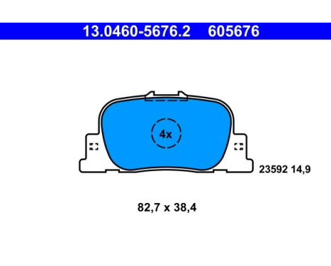 Brake Pad Set, disc brake 13.0460-5676.2 ATE