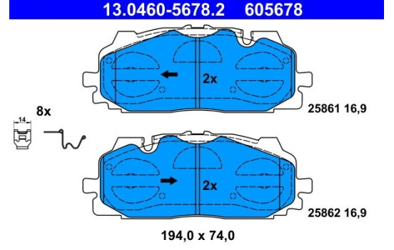 Brake Pad Set, disc brake 13.0460-5678.2 ATE, Image 2