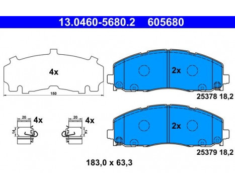 Brake Pad Set, disc brake 13.0460-5680.2 ATE