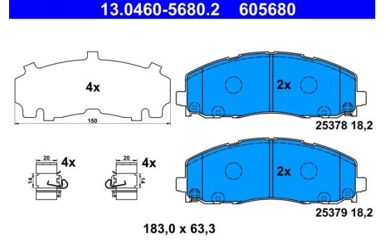 Brake Pad Set, disc brake 13.0460-5680.2 ATE