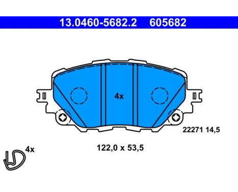 Brake Pad Set, disc brake 13.0460-5682.2 ATE
