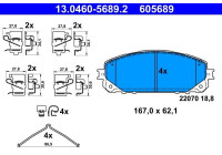 Brake Pad Set, disc brake 13.0460-5689.2 ATE