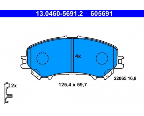 Brake Pad Set, disc brake 13.0460-5691.2 ATE, Image 2