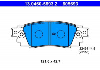 Brake Pad Set, disc brake 13.0460-5693.2 ATE