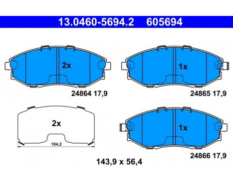 Brake Pad Set, disc brake 13.0460-5694.2 ATE