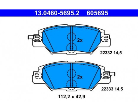 Brake Pad Set, disc brake 13.0460-5695.2 ATE