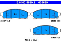 Brake Pad Set, disc brake 13.0460-5699.2 ATE