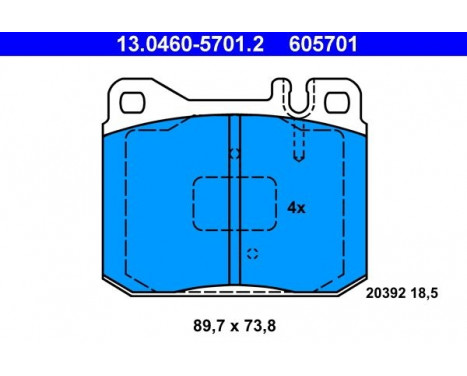 Brake Pad Set, disc brake 13.0460-5701.2 ATE