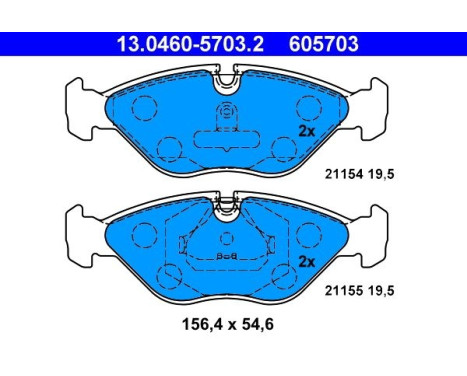 Brake Pad Set, disc brake 13.0460-5703.2 ATE