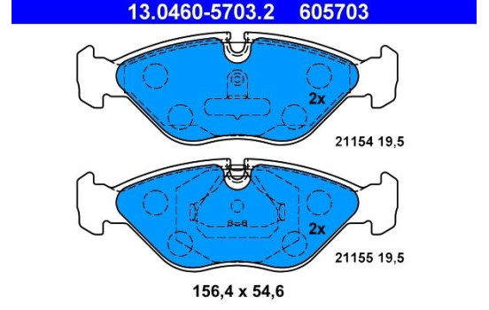 Brake Pad Set, disc brake 13.0460-5703.2 ATE