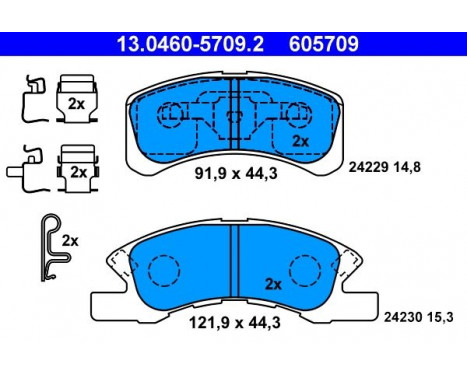 Brake Pad Set, disc brake 13.0460-5709.2 ATE, Image 2