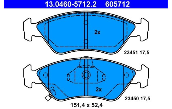 Brake Pad Set, disc brake 13.0460-5712.2 ATE, Image 2