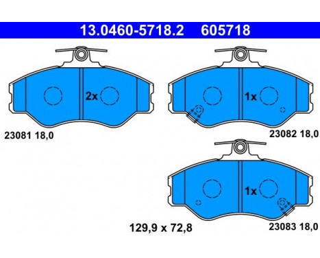 Brake Pad Set, disc brake 13.0460-5718.2 ATE, Image 2