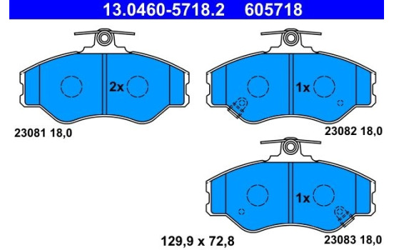 Brake Pad Set, disc brake 13.0460-5718.2 ATE, Image 2