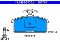 Brake Pad Set, disc brake 13.0460-5720.2 ATE