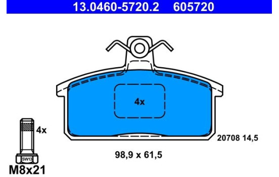 Brake Pad Set, disc brake 13.0460-5720.2 ATE