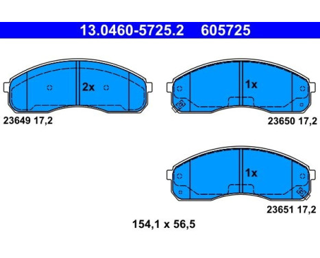 Brake Pad Set, disc brake 13.0460-5725.2 ATE, Image 2