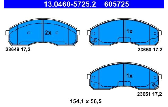 Brake Pad Set, disc brake 13.0460-5725.2 ATE, Image 2