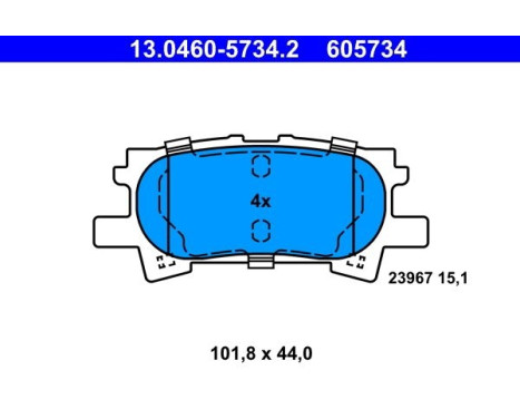 Brake Pad Set, disc brake 13.0460-5734.2 ATE, Image 2