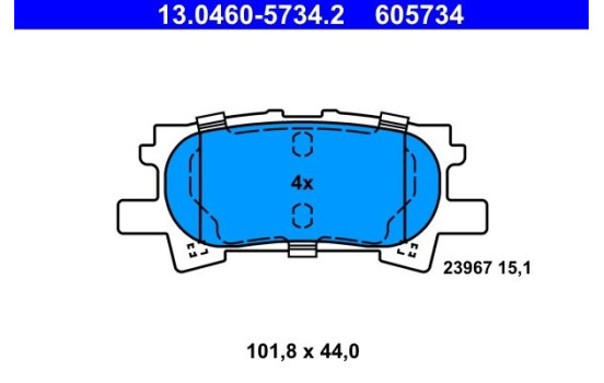 Brake Pad Set, disc brake 13.0460-5734.2 ATE, Image 2