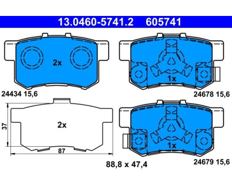 Brake Pad Set, disc brake 13.0460-5741.2 ATE