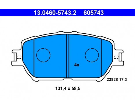 Brake Pad Set, disc brake 13.0460-5743.2 ATE, Image 2