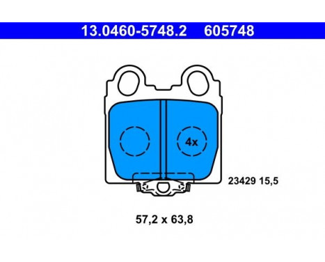 Brake Pad Set, disc brake 13.0460-5748.2 ATE, Image 2