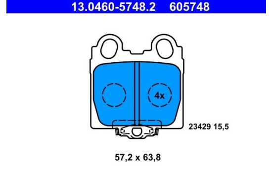 Brake Pad Set, disc brake 13.0460-5748.2 ATE, Image 2
