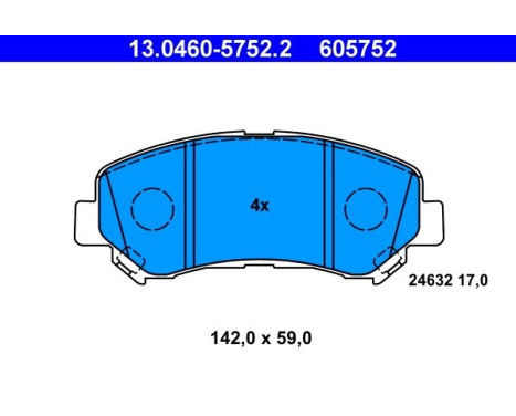 Brake Pad Set, disc brake 13.0460-5752.2 ATE, Image 2