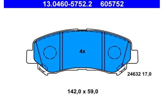 Brake Pad Set, disc brake 13.0460-5752.2 ATE, Image 2