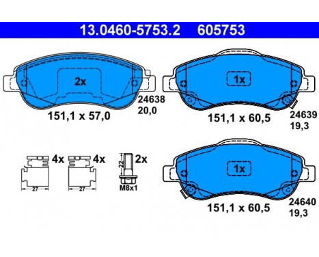 Brake Pad Set, disc brake 13.0460-5753.2 ATE, Image 2