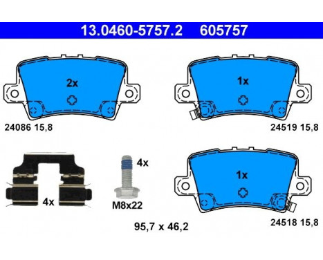Brake Pad Set, disc brake 13.0460-5757.2 ATE, Image 2