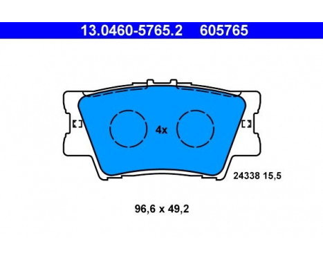 Brake Pad Set, disc brake 13.0460-5765.2 ATE, Image 2