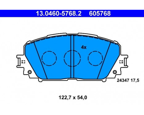 Brake Pad Set, disc brake 13.0460-5768.2 ATE