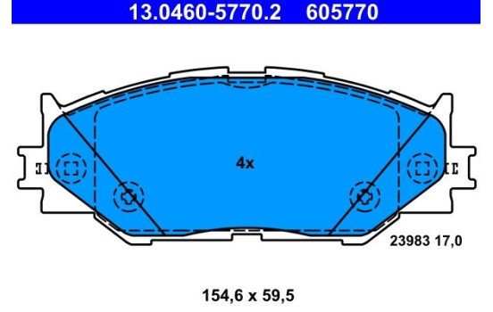 Brake Pad Set, disc brake 13.0460-5770.2 ATE, Image 2