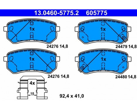 Brake Pad Set, disc brake 13.0460-5775.2 ATE, Image 2