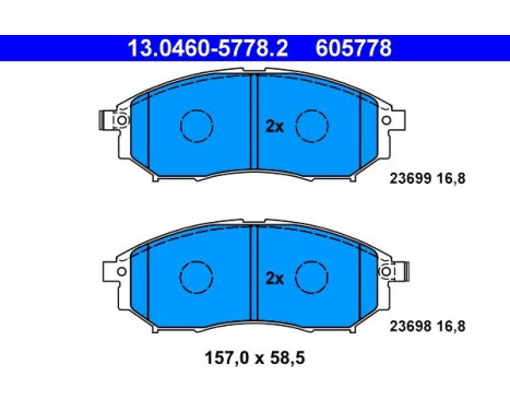 Brake Pad Set, disc brake 13.0460-5778.2 ATE, Image 2