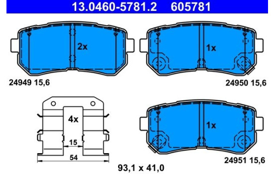 Brake Pad Set, disc brake 13.0460-5781.2 ATE, Image 2