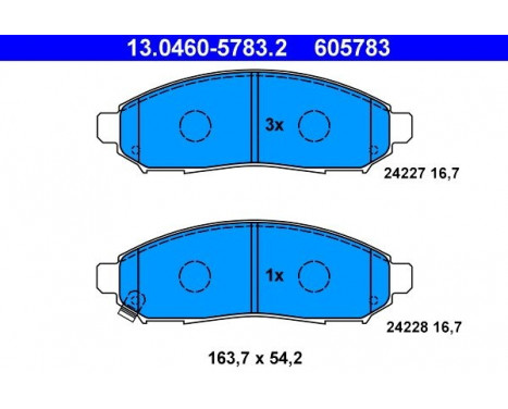 Brake Pad Set, disc brake 13.0460-5783.2 ATE